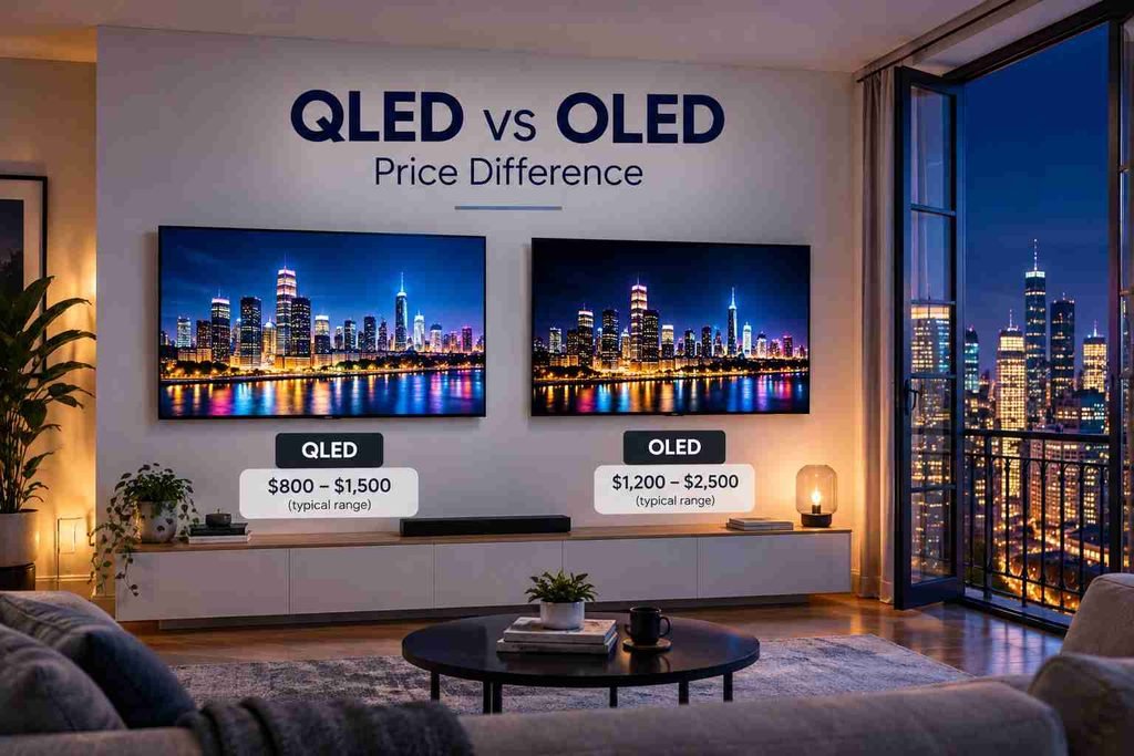 Which is more costly, QLED or OLED?