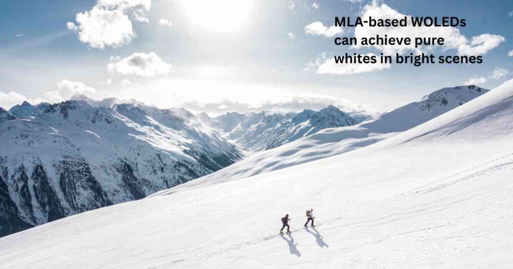 MLA-based WOLEDs can achieve pure whites in bright scenes