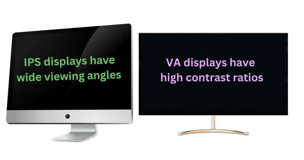 Contrast ratios and viewing angles in IPS and VA LCD TVs